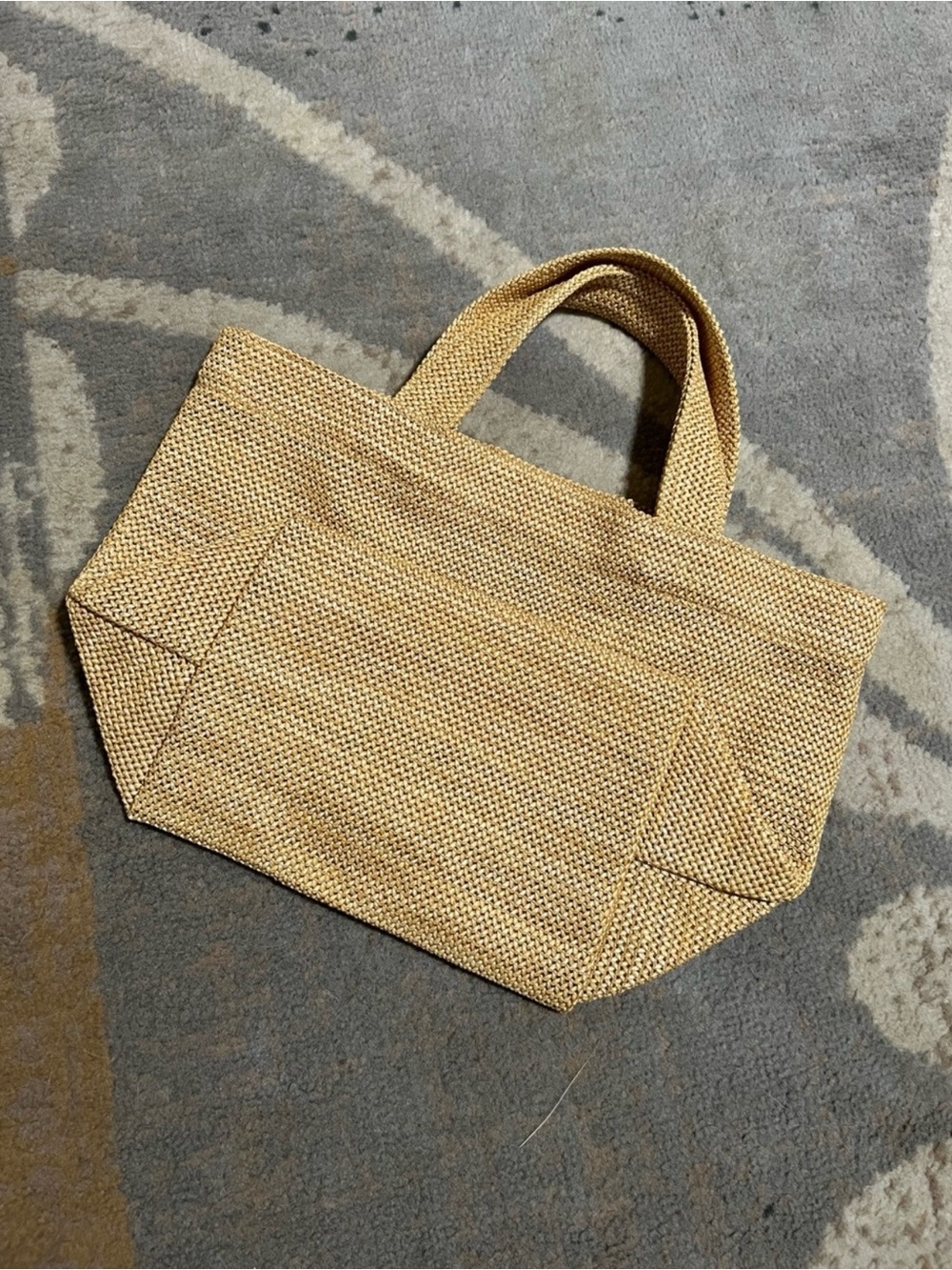 Prada Natural Straw Tote with Black Logo - Picture 4 of 7